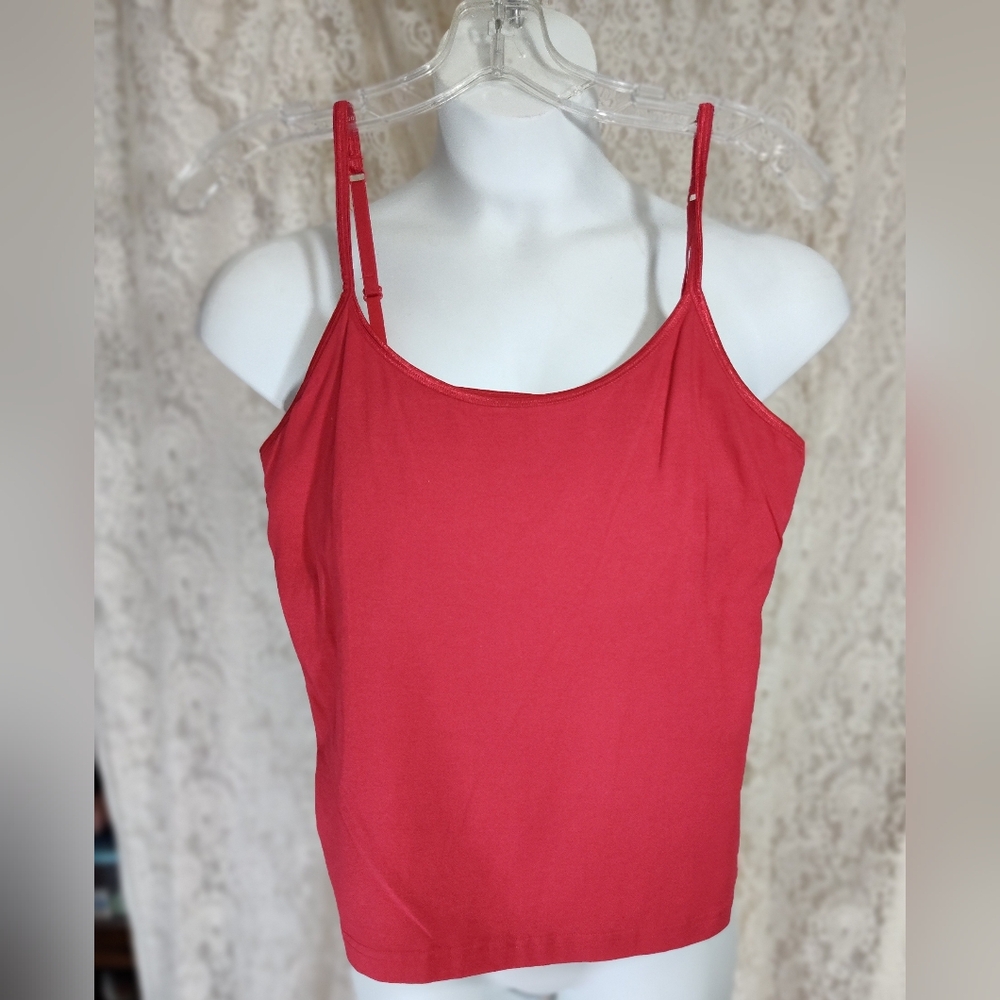 Women's Red Camisole With Shelf Bra Top NWOT
